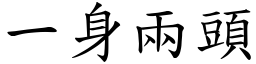 一身兩頭 (楷體矢量字庫)