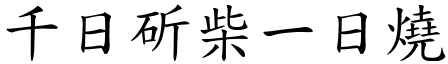 千日斫柴一日燒 (楷體矢量字庫)