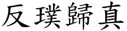 反璞歸真 (楷體矢量字庫)