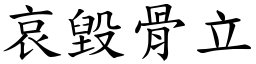 哀毀骨立 (楷體矢量字庫)