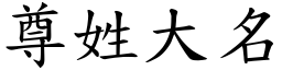 尊姓大名 (楷體矢量字庫)