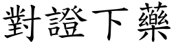 對證下藥 (楷體矢量字庫)