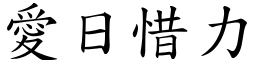 愛日惜力 (楷體矢量字庫)