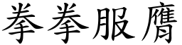 拳拳服膺 (楷體矢量字庫)