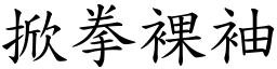 掀拳裸袖 (楷體矢量字庫)