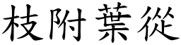 枝附葉從 (楷體矢量字庫)