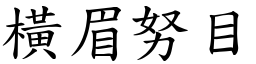 橫眉努目 (楷體矢量字庫)