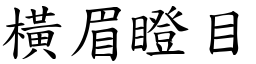 橫眉瞪目 (楷體矢量字庫)