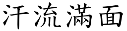 汗流滿面 (楷體矢量字庫)