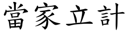 當家立計 (楷體矢量字庫)