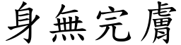 身無完膚 (楷體矢量字庫)