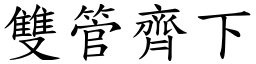 雙管齊下 (楷體矢量字庫)