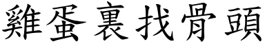 雞蛋裏找骨頭 (楷體矢量字庫)
