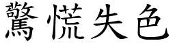 驚慌失色 (楷體矢量字庫)