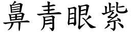 鼻青眼紫 (楷體矢量字庫)