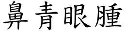 鼻青眼腫 (楷體矢量字庫)