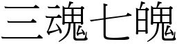 三魂七魄 (宋體矢量字庫)