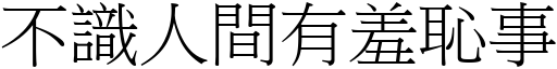 不識人間有羞恥事 (宋體矢量字庫)