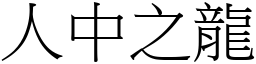 人中之龍 (宋體矢量字庫)