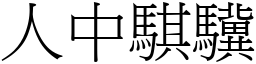 人中騏驥 (宋體矢量字庫)