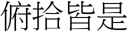 俯拾皆是 (宋體矢量字庫)