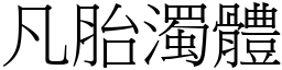 凡胎濁體 (宋體矢量字庫)