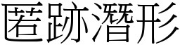 匿跡潛形 (宋體矢量字庫)