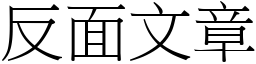 反面文章 (宋體矢量字庫)