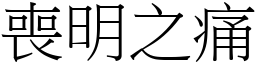 喪明之痛 (宋體矢量字庫)