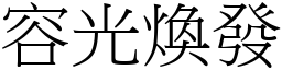 容光煥發 (宋體矢量字庫)