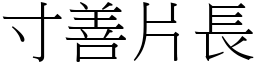 寸善片長 (宋體矢量字庫)