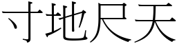 寸地尺天 (宋體矢量字庫)