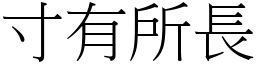 寸有所長 (宋體矢量字庫)