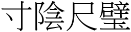 寸陰尺璧 (宋體矢量字庫)