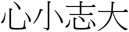 心小志大 (宋體矢量字庫)