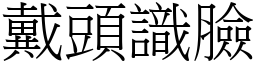 戴頭識臉 (宋體矢量字庫)