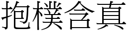 抱樸含真 (宋體矢量字庫)