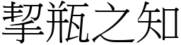 挈瓶之知 (宋體矢量字庫)