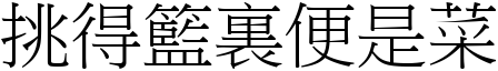 挑得籃裏便是菜 (宋體矢量字庫)