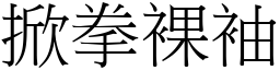 掀拳裸袖 (宋體矢量字庫)