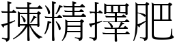 揀精擇肥 (宋體矢量字庫)