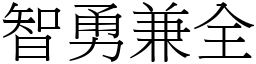 智勇兼全 (宋體矢量字庫)