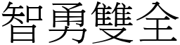 智勇雙全 (宋體矢量字庫)