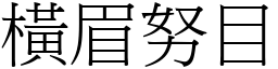 橫眉努目 (宋體矢量字庫)