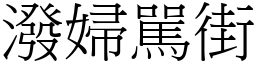 潑婦駡街 (宋體矢量字庫)