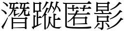 潛蹤匿影 (宋體矢量字庫)