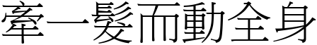 牽一髮而動全身 (宋體矢量字庫)