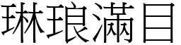 琳琅滿目 (宋體矢量字庫)