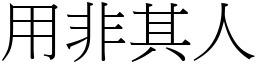 用非其人 (宋體矢量字庫)