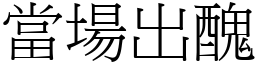 當場出醜 (宋體矢量字庫)